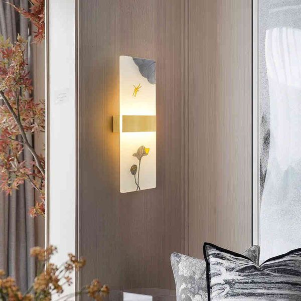 

pendant lamps enamel color all copper wall lamp chinese living room background bedroom bedside antique creative corridor lighting