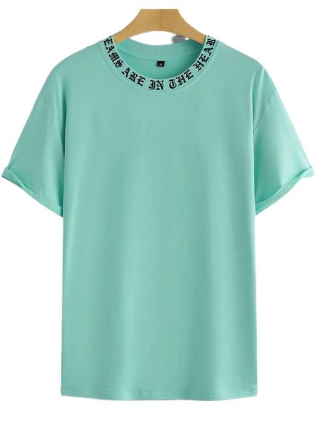 

men slogan graphic mock neck tee n2yt#, White;black