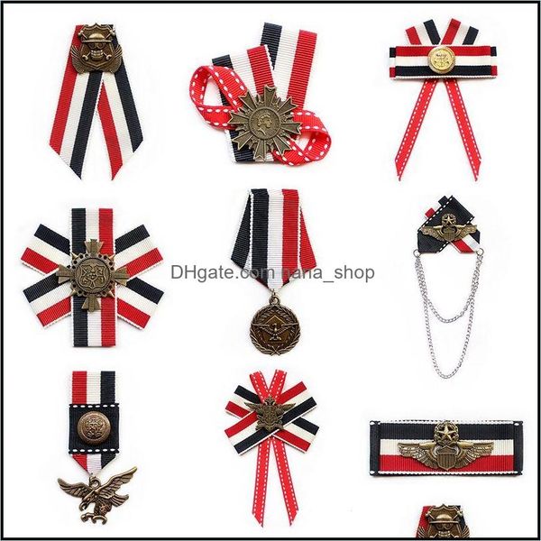 

pins brooches jewelry vintage bow gold badge pins striped fabric bowknot tie necktie pin pre-tied british brooch broche broches women drop, Gray