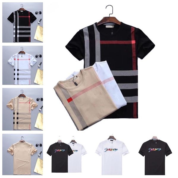

men's clothing short sleeve tees polos mens t-shirts summer simple icon cotton casual solid color t-shirt men fashion 100%cotton #03, White;black