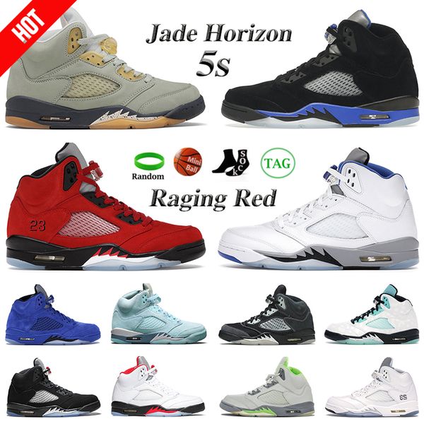 

boots 5 men women basketball shoes racer blue raging red jade horizon oreo stealth 2.0 sail suede fire metallic alternate bel sail 5s sports, Black