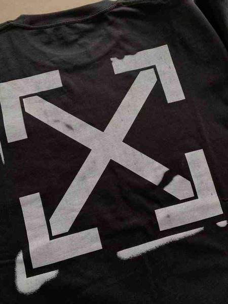 

chaopai gradient printing arrow lovers off black spray paint t-shirt back killaxfk, White;black