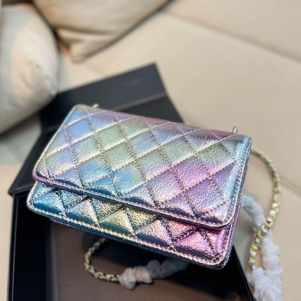 

womens laser colorful classic mini flap purse bags quilted ghw crossbody shouldere wallet with chain card holder multi pochette sacoche desi