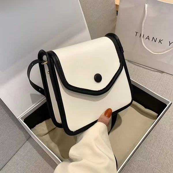 

fashion contrast color shoulder or messenger bag women handbag pu