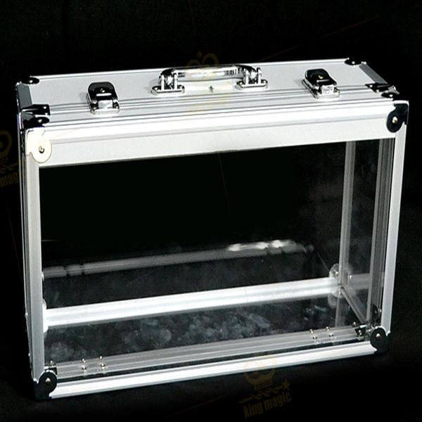 

magic props clear money chest glassy briefcase-appearing money from carryin249d