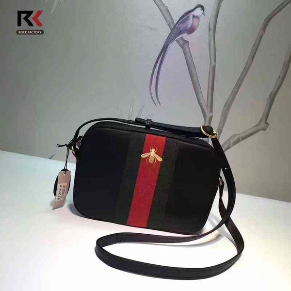 

designers original-real sclassic bee embroidery female bag lady web messenger bag shoulder bag luxury bags, Black;red