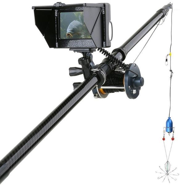 Fischfinder 1200TVL Unterwasser-Angelkammer 4,3-Zoll-Monitor 10Stk. LED-Nachtsicht 195 Grad Metall-Seerad für