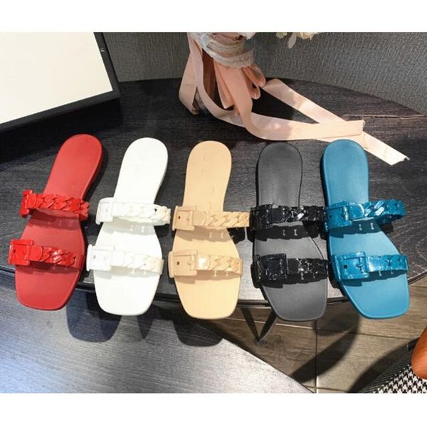 

luxury jelly brand slippers crystal sandals flat slides high heels slipper fashion summer beach thick bottom stuffies platform alphabet slid, Black