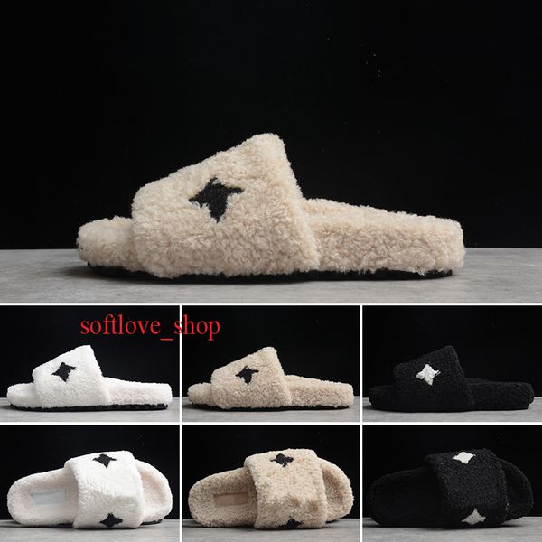 

fashion furry plush shoes slippers warm winter political campaignc black white soft comfortable women shoes pink orange sandals sneakers, White;red