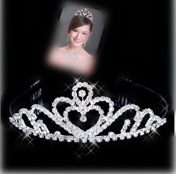 

headpieces tiaras rhinestone wedding crown band tiara bridal prom evening jewelry, Silver