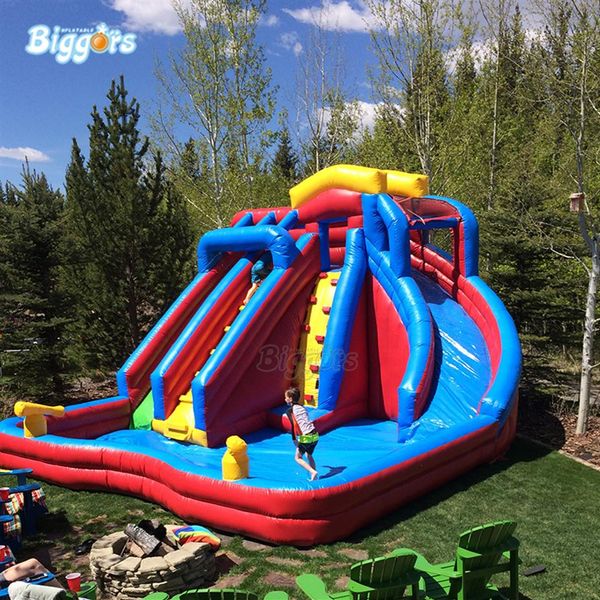 

yard en14960 certificated kids and summer commercial giant blow up amusement game inflatable water slide pool with air blowe175g