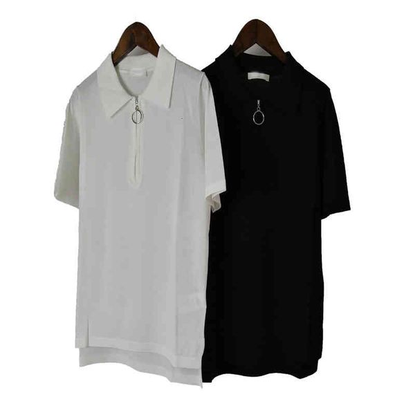 

women's knits tees light luxury commuting 0l sweater fashion zipper lapel short sleeve loose ice silk polo women, White