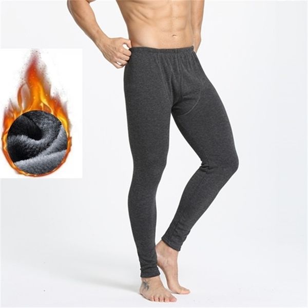 

thermo underwear thick fleece thermal winter clothes men keep warm mens leggings 201126, Black;white