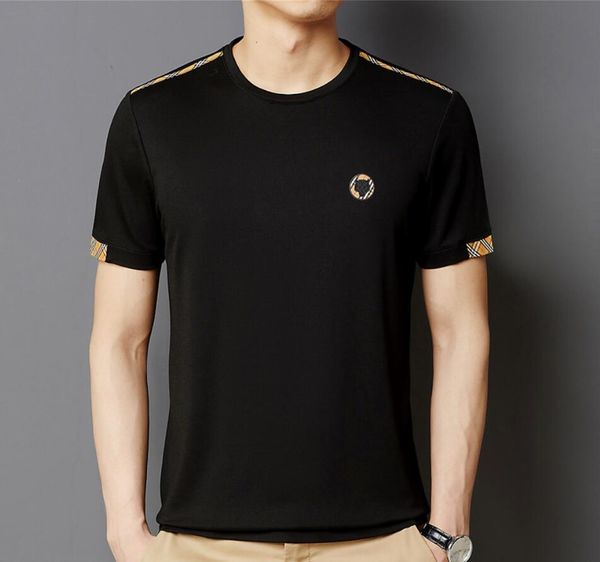 

european station men's t-shirt famous mens t shirt letter print round neck short sleeve black white fashion men women tees, White;black