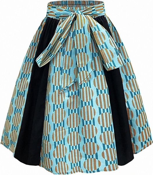 

women african short print skirt ankara wax skirts with pockets  v5sq#, Black;gray