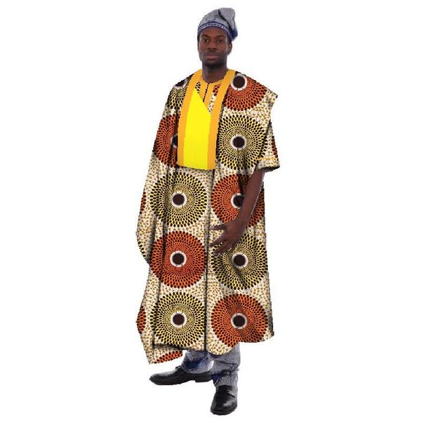 Erkek Polos Mens Cobstes Balmumu Gevşek Yarım Kollu Thobe Afrika Giyim Artı Boyut 6xl Geleneksel Afrika Wyn19men'in Erkekleri