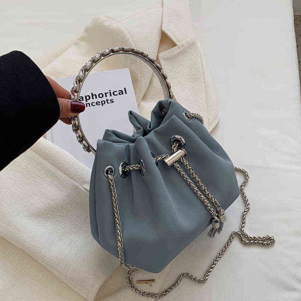 

nxy evening bag 2022 summer crossbody s hard round handle mini pu leather bucket s for women lady travel purses and handbags shoulder 0602