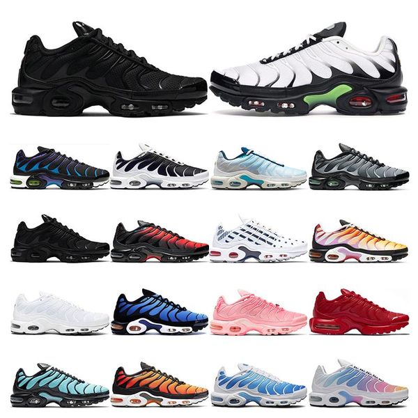 

tn plus running shoes for men women triple black white atlanta true green hyper pastel bule mens sports sneaker trainer size 5 .5 -12