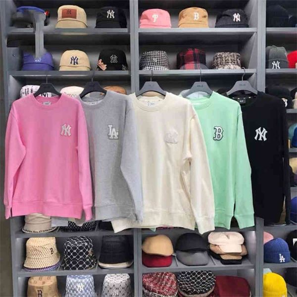 

women's hoodies sweatshirts mlb korean chao brand men women lovers loose casual letter ny embroidery long sleeve sweater spring autumn, Black