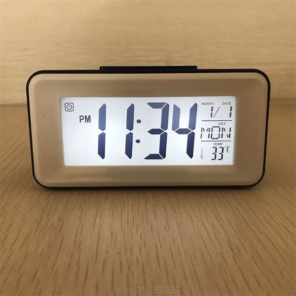 Digitale LED-Wecker Student mit Wochen-Snooze-Thermometer-Uhr Elektronischer Tischkalender LCD-Schreibtisch M20 21 Dropship 220426