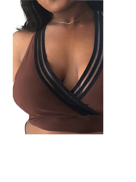 

plus crisscross back mesh insert bikini e0rn#, Black