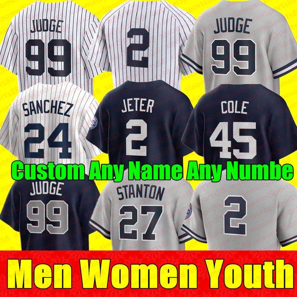 

Custom Men Women Youth 99 AARON JUDGE Jersey 2 DEREK JETER 45 GERRIT COLE 25 GLEYBER TORRES GIANCARLO STANTON SANCHEZ YANKEE SABATHIA DJ, As shown in illustration
