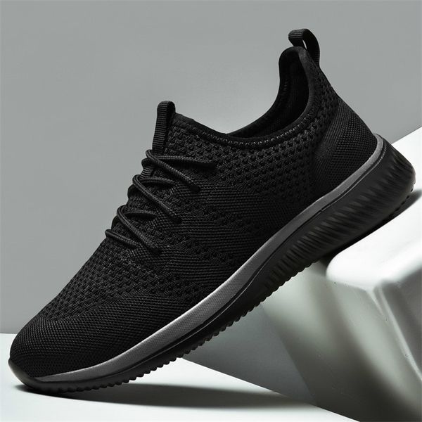 

men running shoes comfortable sport trend lightweight walking sneakers breathable zapatillas 220812, Black