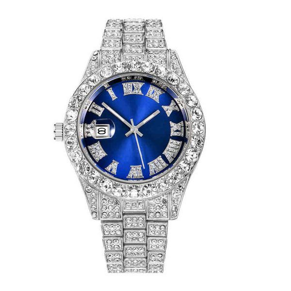 

new hip hop roman numeral watch diamond gold plated wrist watch men luxury quartz watch wholale, Slivery;brown