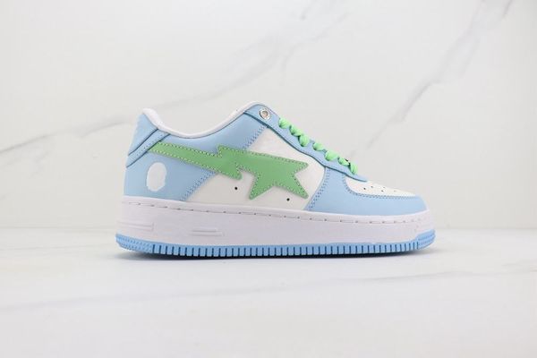 

2022 new color bapesta running shoes men women green blue white sports sneaker