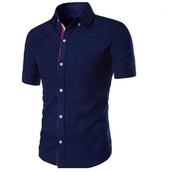 Männer Kleid Shirts 2022 Mode Sommer Casual Kurzarm Slim Fit Atmungsaktive Business Band Gestreiften Camiseta Masculina Tops