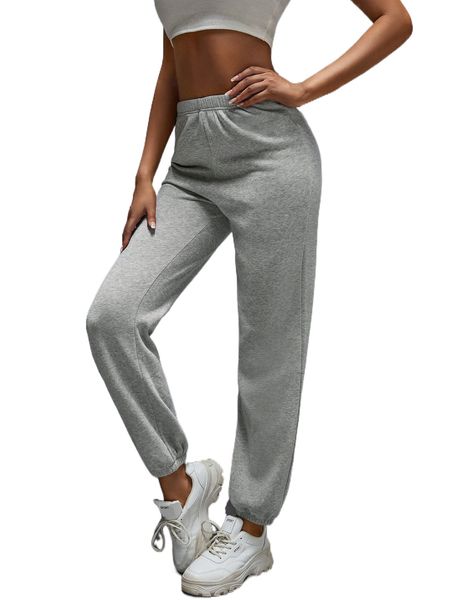 

tall solid elastic waist sweatpants s5xx#, Black;white