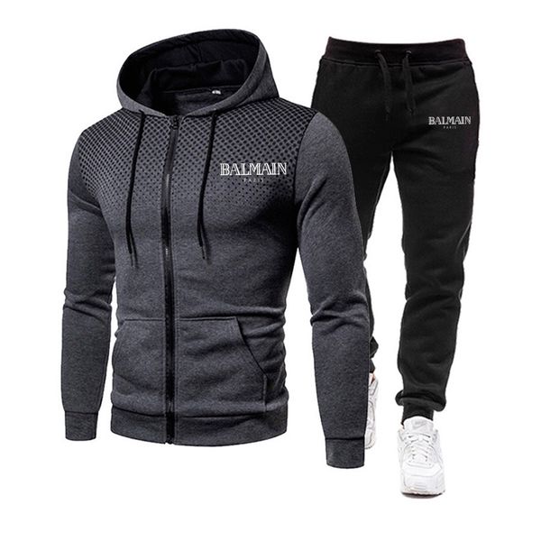 

men's activewear men's and pants straight casual suit grey blue red multicolor dots decor trend high street versatile jogging suit, Gray