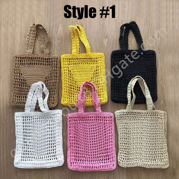 

hollow woven shopping foldable bag fashion mesh reusable tote bag 5 colors without box