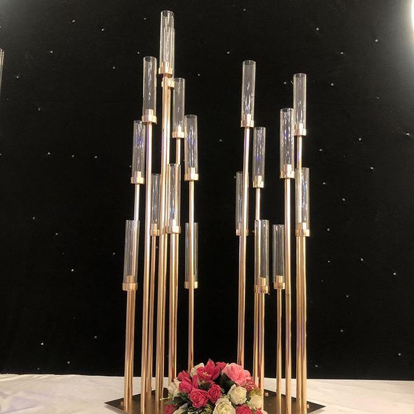 

wedding grand event backdrop stick 12 heads candelabra wedding aisle decor gold tall event table centerpieces for wedding stands hander
