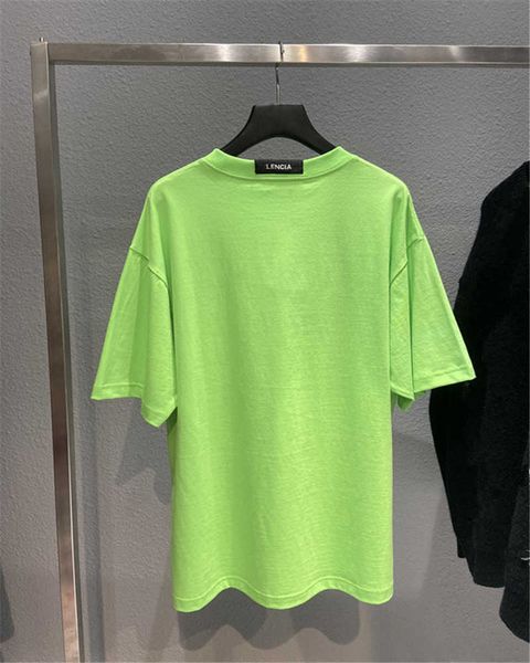 

men's t-shirts correct version 22ss new summer exposed neckline clip label letter couple men's and women's short sleeve t-shi, White;black