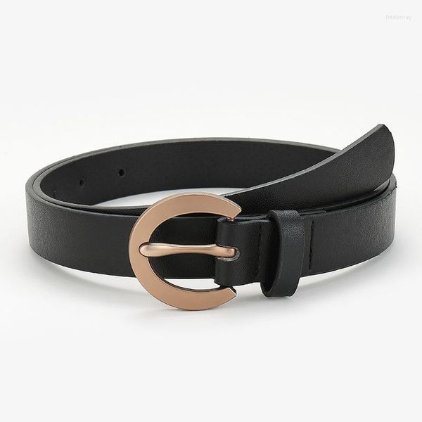 Ремни ретро сплав C Shape Pu Belt Women Fashion Bucle Buckle Thin Женская джинсовая платья дизайн бренда пояс 2022Belts Fred22