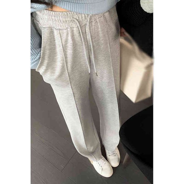 

women's pants & capris [long legged wang]loose and slim casual pants women's spring drop feeling floor dragging straight tube wide, Black;white