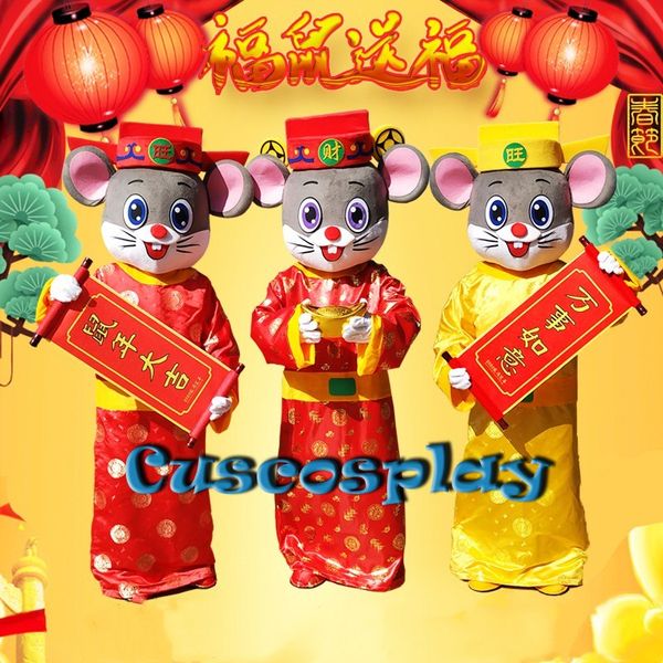

mascot doll costume mouse mascot costume mammon cartoon character mascot costumes rat for halloween new year party 202, Red;yellow