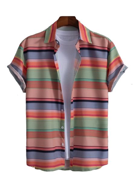 

romwe guys striped shirt without tee 46ym#, White;black