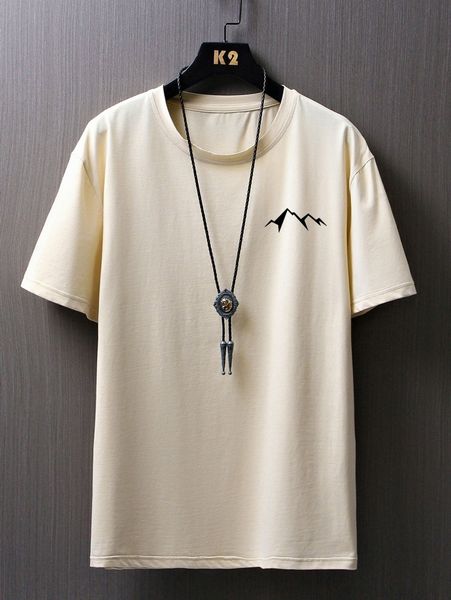 

men mountain print tee h8ze#, White;black