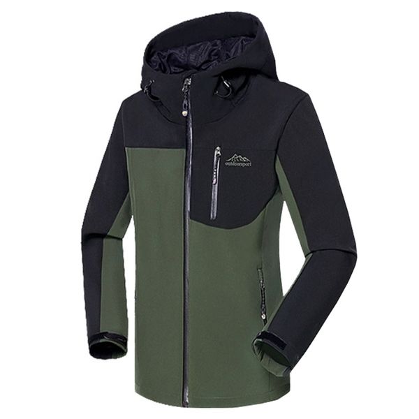 

man winter waterproof outdoor fishing hiking camping climbing trekking skiing jackets men oversized fleece softshell coat 220816, Black;brown