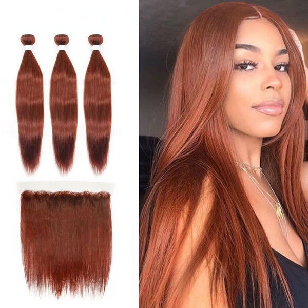 

99j/burgundy human hair bundles with frontal 13x4 pre-colored peruvian straight hair weave bundles human hair extensions, Black;brown