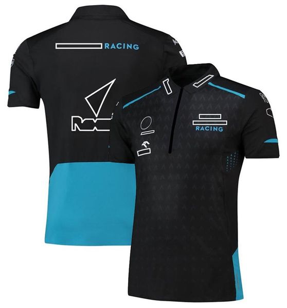 F1-Teamuniformen Offizielle, gleiche Rennuniformen Kurzarm-T-Shirts mit Revers für Herren und Damen Individuelle, schnell trocknende Poloshirts