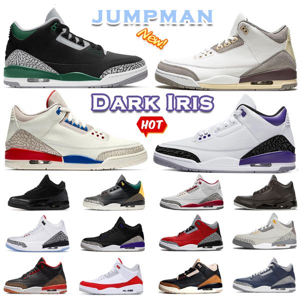 

3 3s men sneakers trainers basketball shoes mens sports dark iris black cat cardinal cool grey infrared