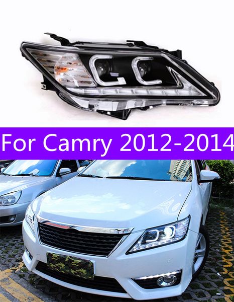

highlight drl headlight for toyota camry 2012-2014 v50 hid bi-xenon lens head lamp high beam turn signal lights