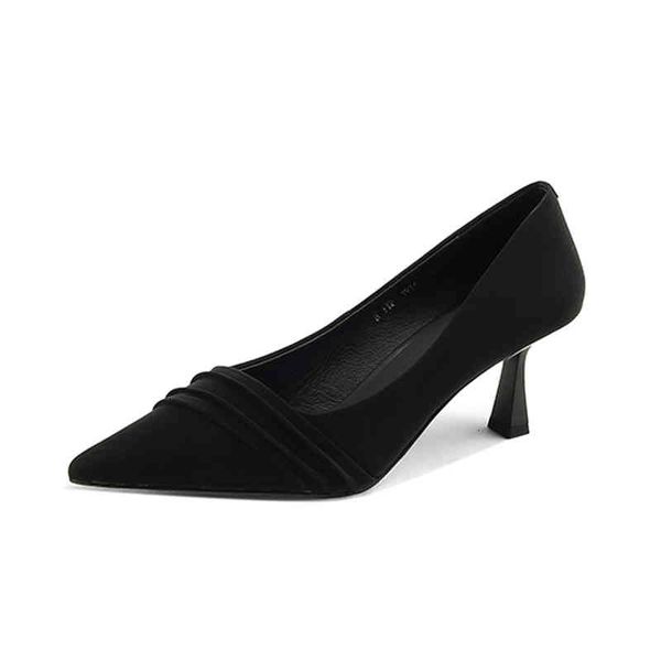 

dress shoes autumn and winter women's shoes pointed thin heels plain simple four seasons commuting shallow mouth single women 1q6i, Black