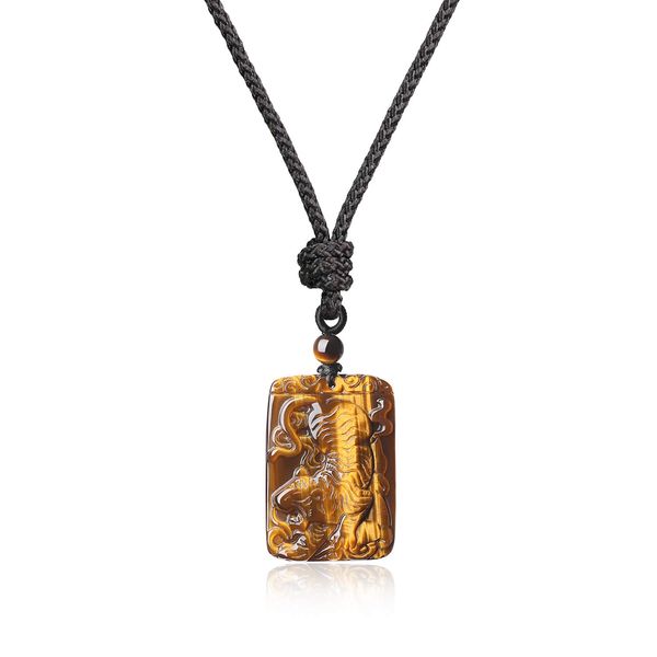 

pendant necklaces mens tiger eye stone totem necklace amxmh, Silver