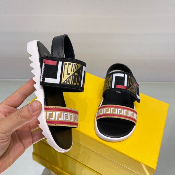 

the children sandals luxury designer brand upper has calfskin soft comfortable with box dust bag, Black