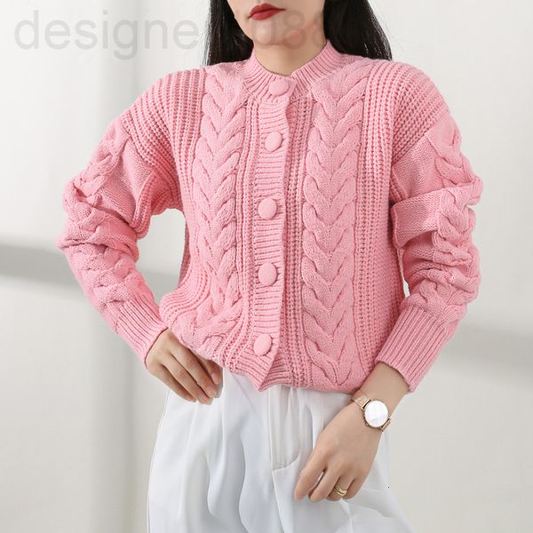 

women's sweaters designer []new autumn and winter style knitted thick thread twist sweater women's loose short cardigan coat xqqb, White;black