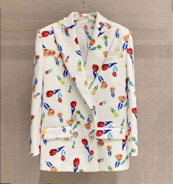 

women's suits & blazers designer printed button suit 9az2, White;black